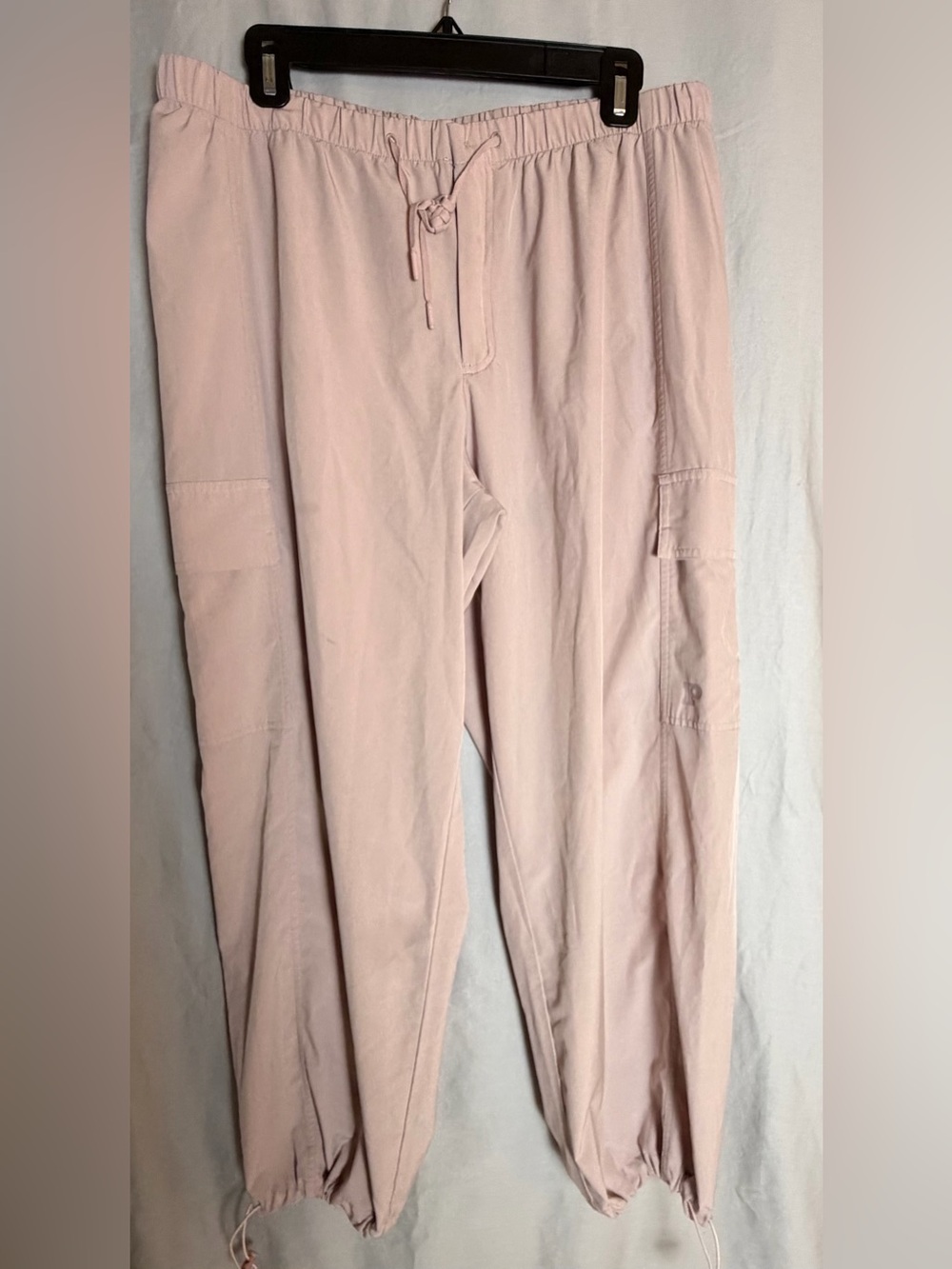 Victoria’s Secret PINK women’s cargo/parachute pants in a soft blush pink